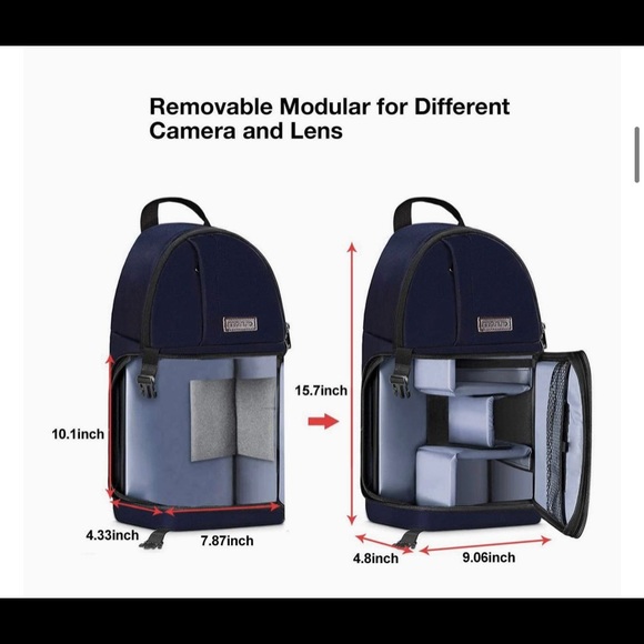 Mosiso DSLR Camera Bag Slingback Navy - Picture 2 of 7